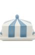 Circus Striped Ceramic Butter Dish Blue and White Stripes Issy Granger 