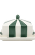 Circus Stripe Ceramic Butter Dish Green and White Stripes Issy Granger 