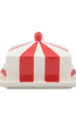 Circus Stripe Ceramic Butter Dish Red and White Striped Issy Granger