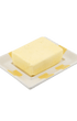 Circus Striped Ceramic Butter Dish Yellow and White Stripes Block of Butter
