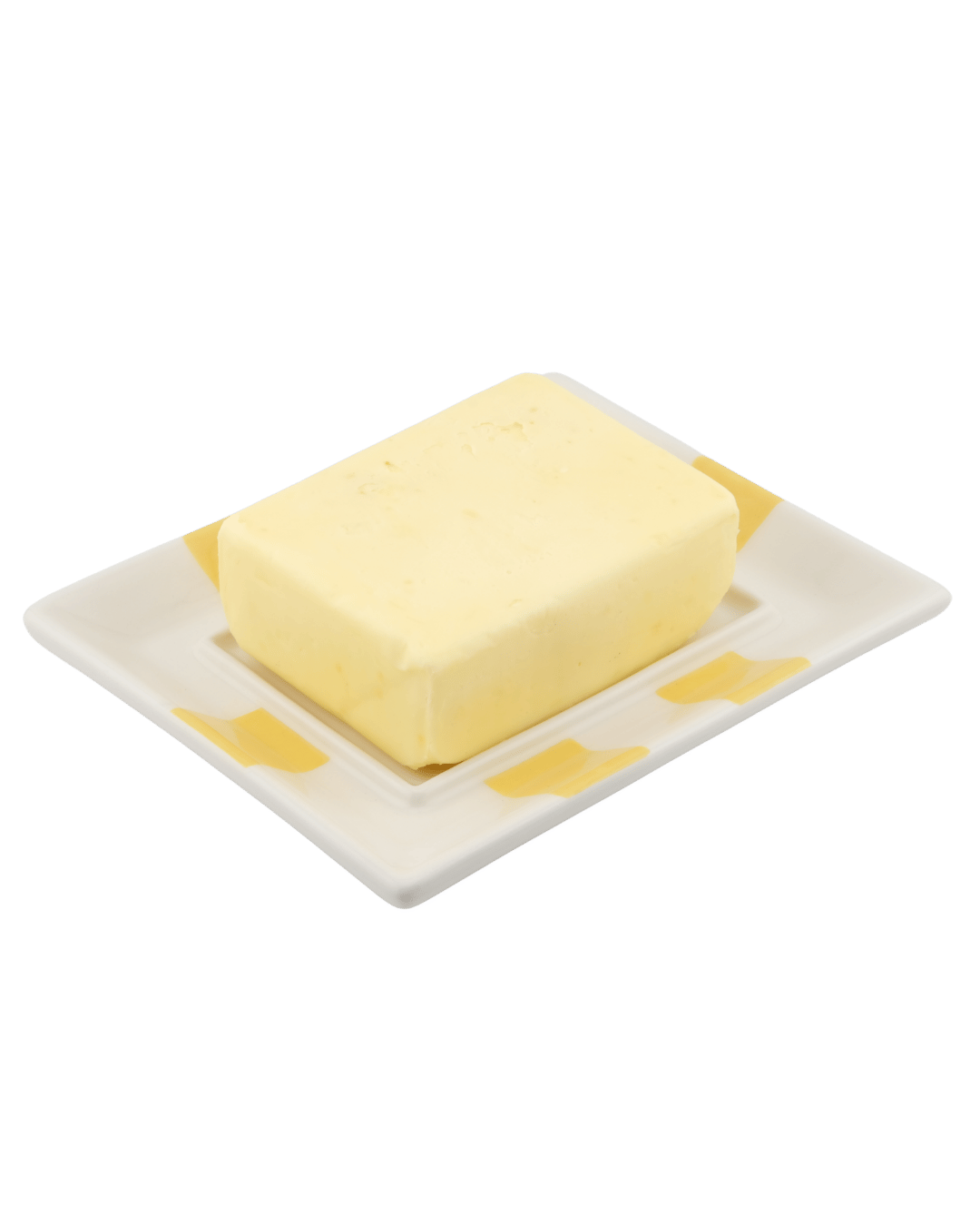 Circus Striped Ceramic Butter Dish Yellow and White Stripes Block of Butter