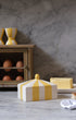 Circus Striped Ceramic Butter Dish Yellow and White Stripes Block of Butter Issy Granger