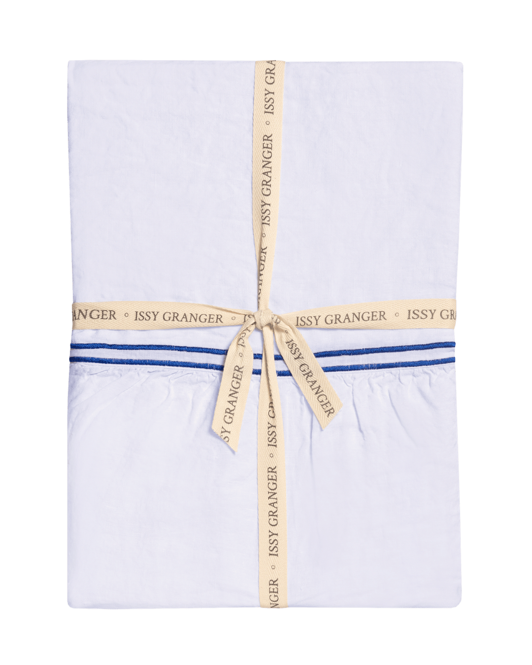 White Double Piped Linen Tablecloth Issy Granger 
