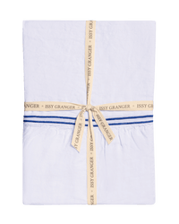 White Double Piped Linen Tablecloth Issy Granger 