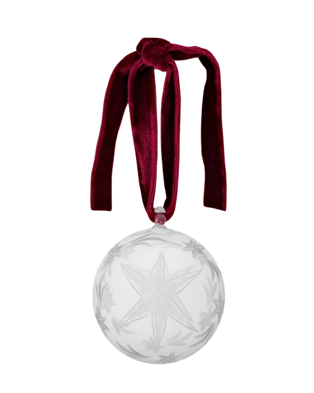 Etched Star Glass Christmas Bauble