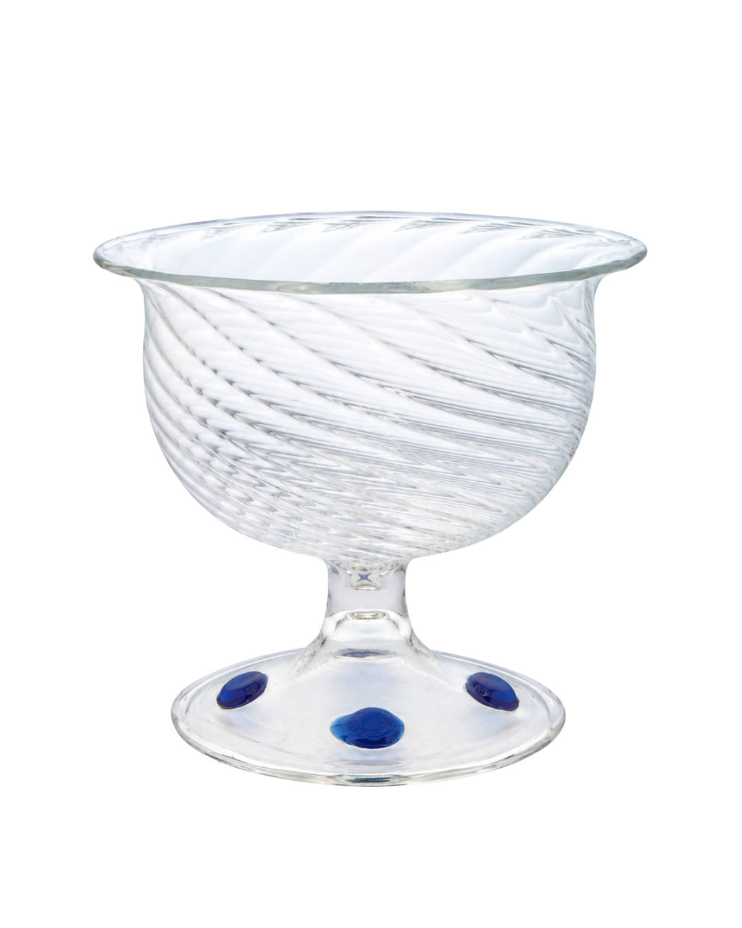 Glass Snacking Bowl Blue Dots Popcorn Bowl Issy Granger Glassware Spiral