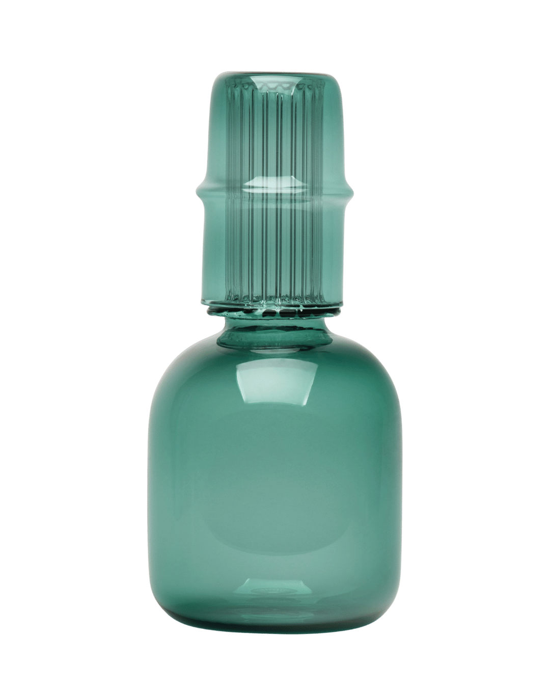Glass Bedside Carafe and water tumbler teal Issy Granger 