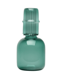 Glass Bedside Carafe and water tumbler teal Issy Granger 