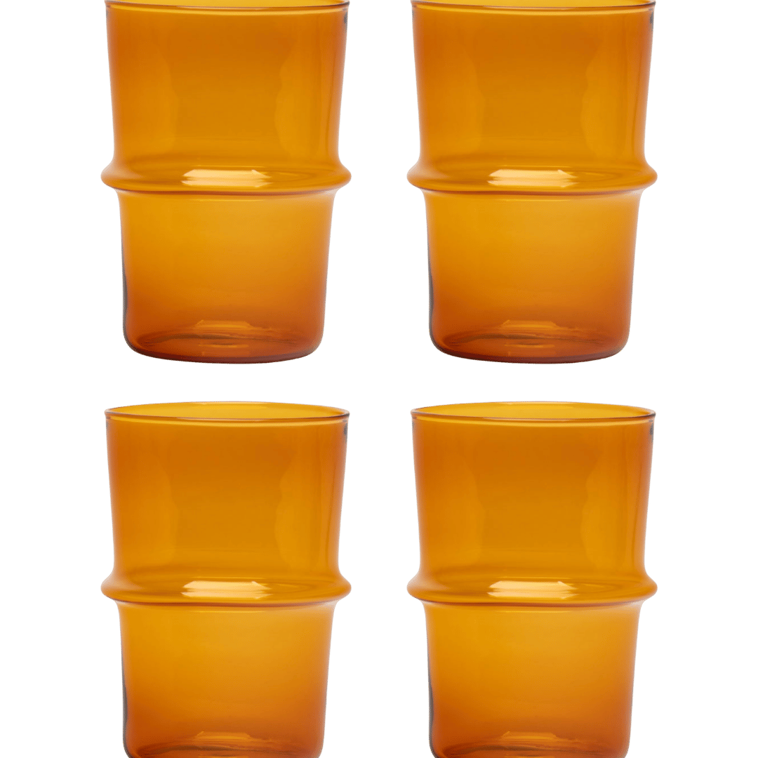Glass Ridge Stackable Amber Water Glass Issy Granger 