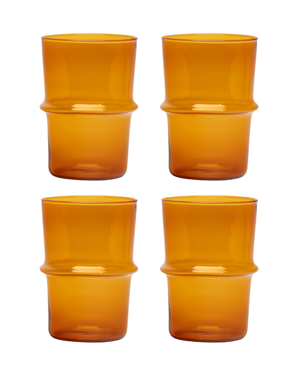 Glass Ridge Stackable Amber Water Glass Issy Granger 