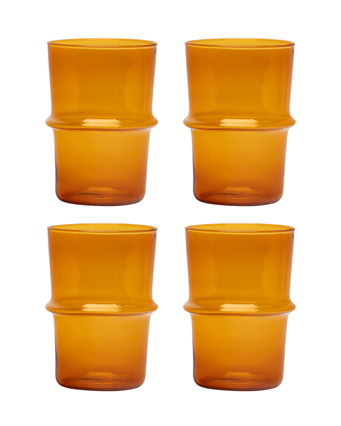 Glass Ridge Stackable Amber Water Glass Issy Granger 