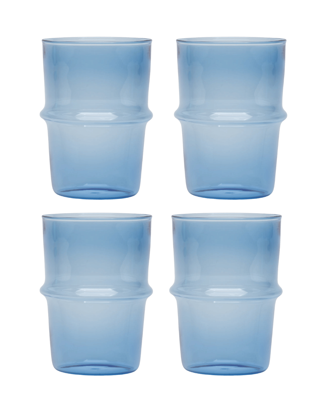 Glass Ridge Stackable Blue Water Tumblers Issy Granger 