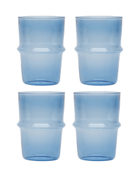 Glass Ridge Stackable Blue Water Tumblers Issy Granger 
