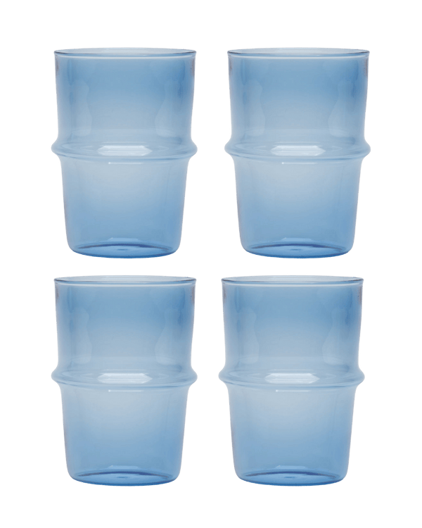 Glass Ridge Stackable Blue Water Tumblers Issy Granger 