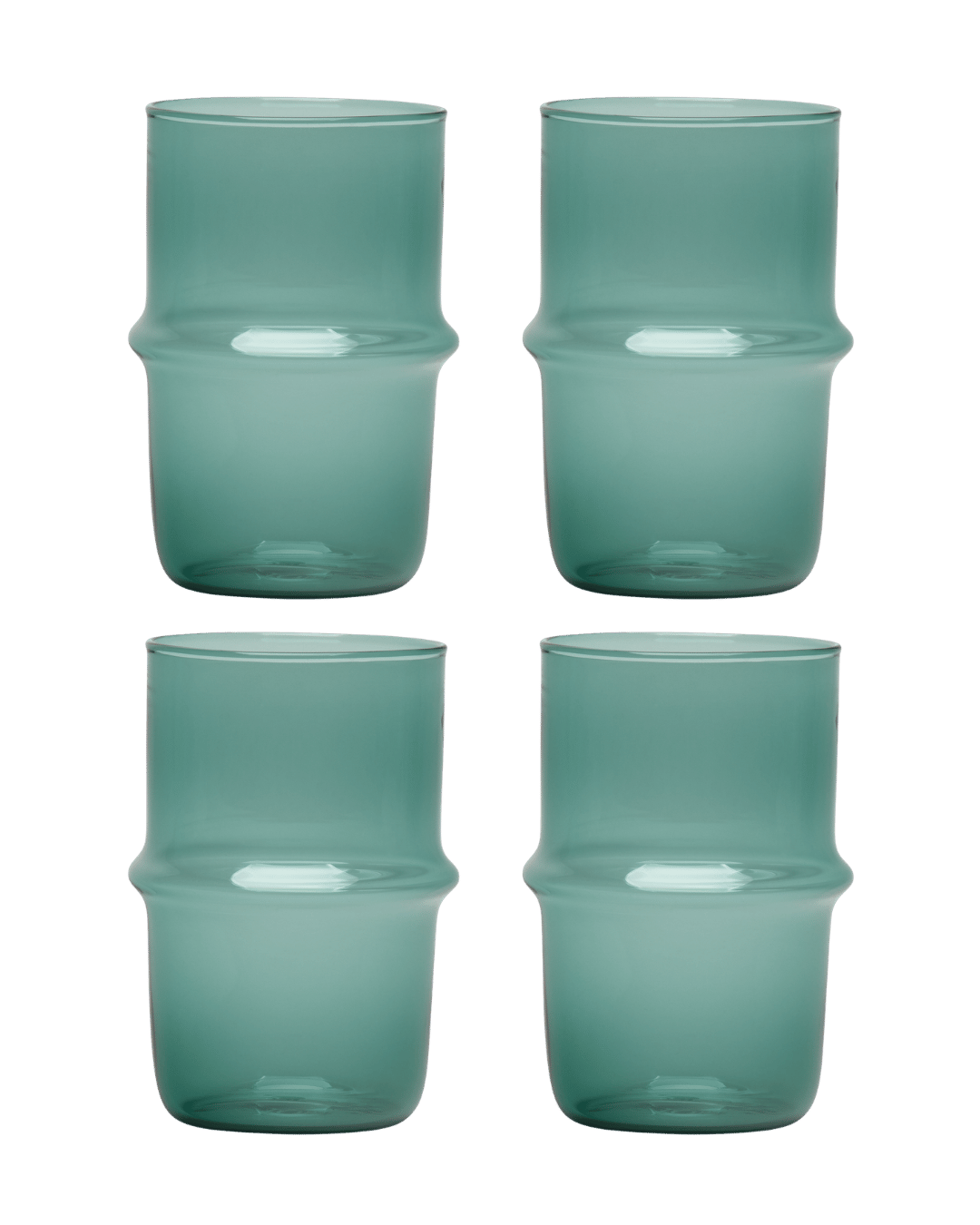 Glass Ridge Stackable Water Tumblers Issy Granger Teal Glass 