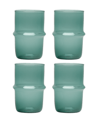 Glass Ridge Stackable Water Tumblers Issy Granger Teal Glass 