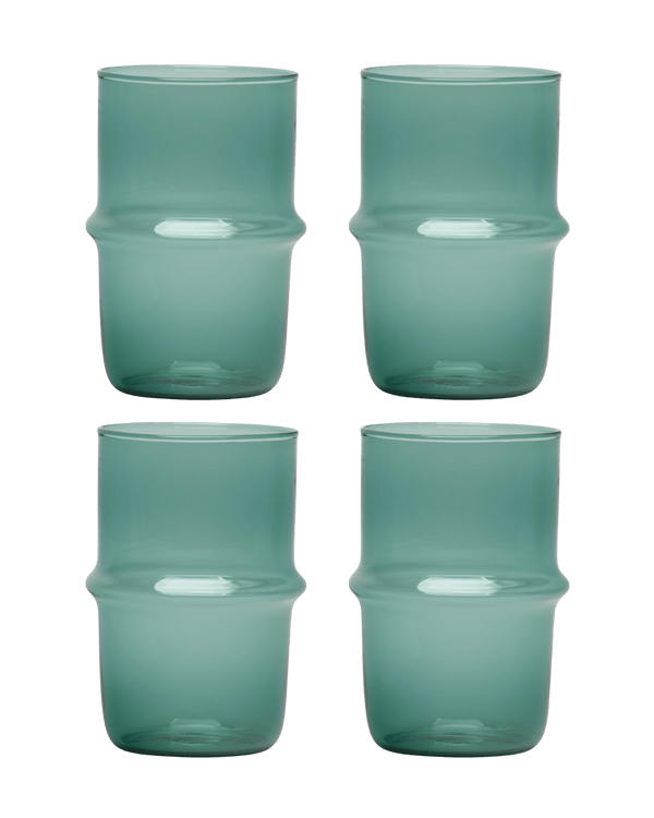 Glass Ridge Stackable Water Tumblers Issy Granger Teal Glass 