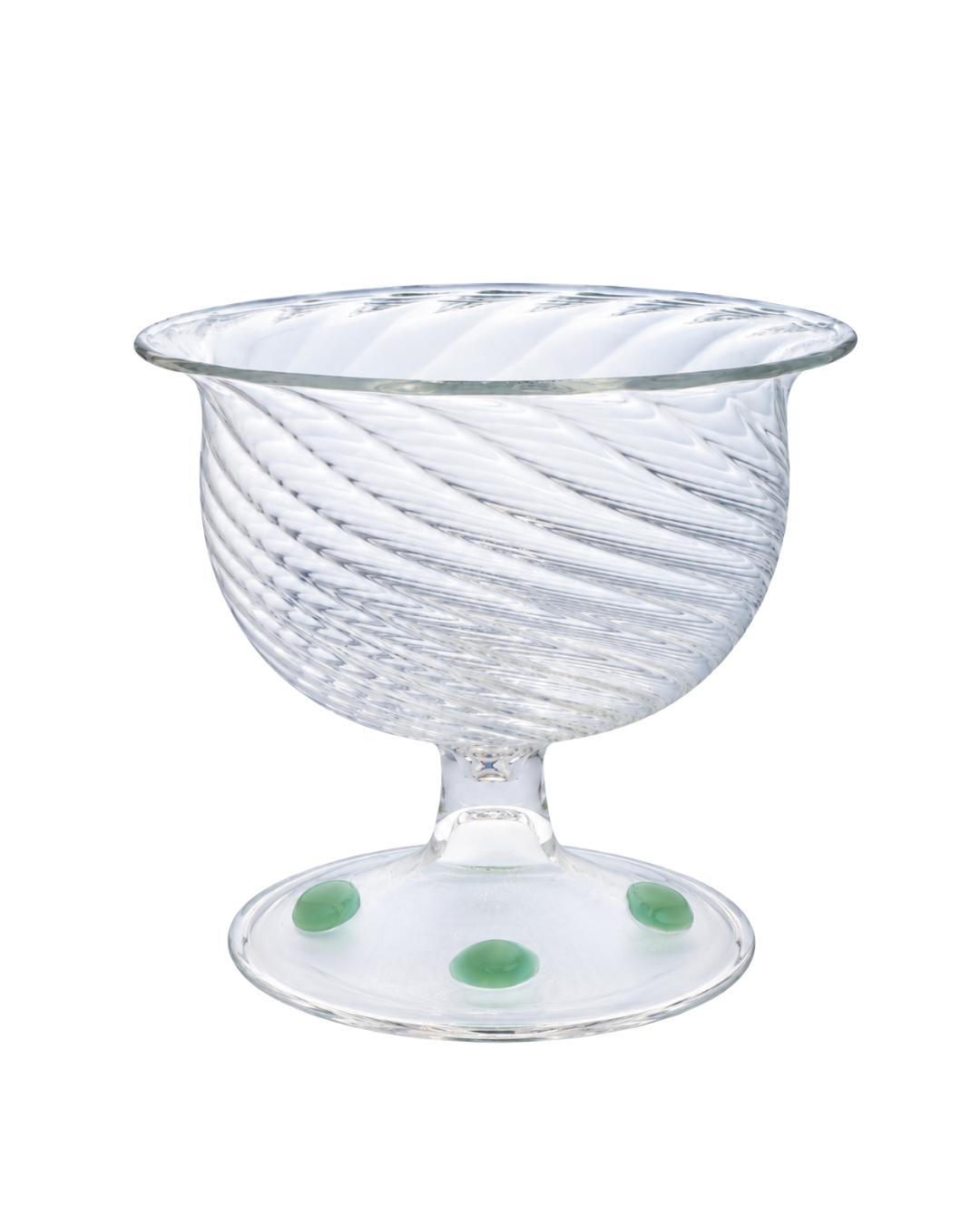 Glass Snacking Bowl Green Dots Popcorn Bowl Issy Granger Glassware