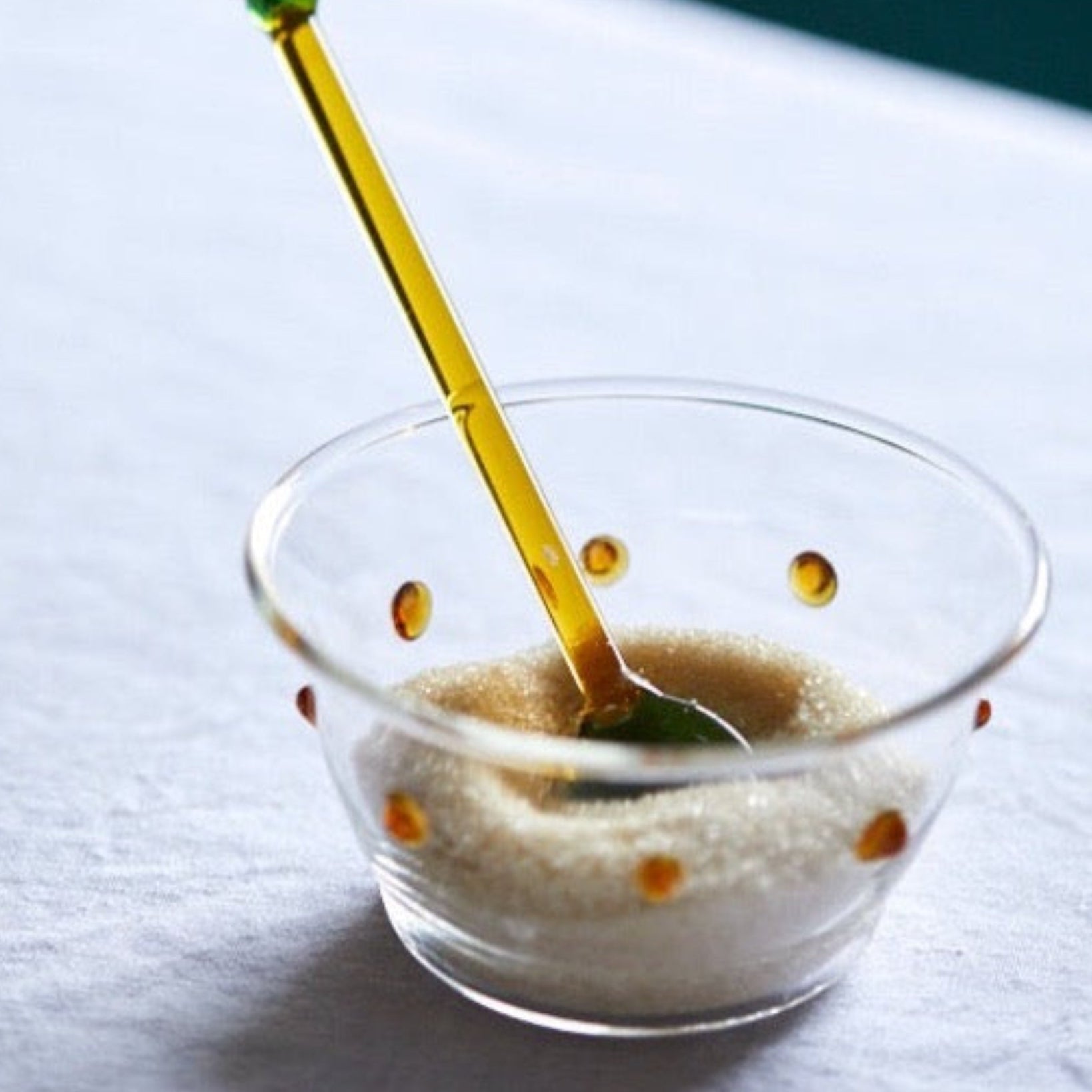 Coloured Glass Spoons Desert Spoons Ice Cream Spoon Salt Spoon Issy Granger Amber Glass
