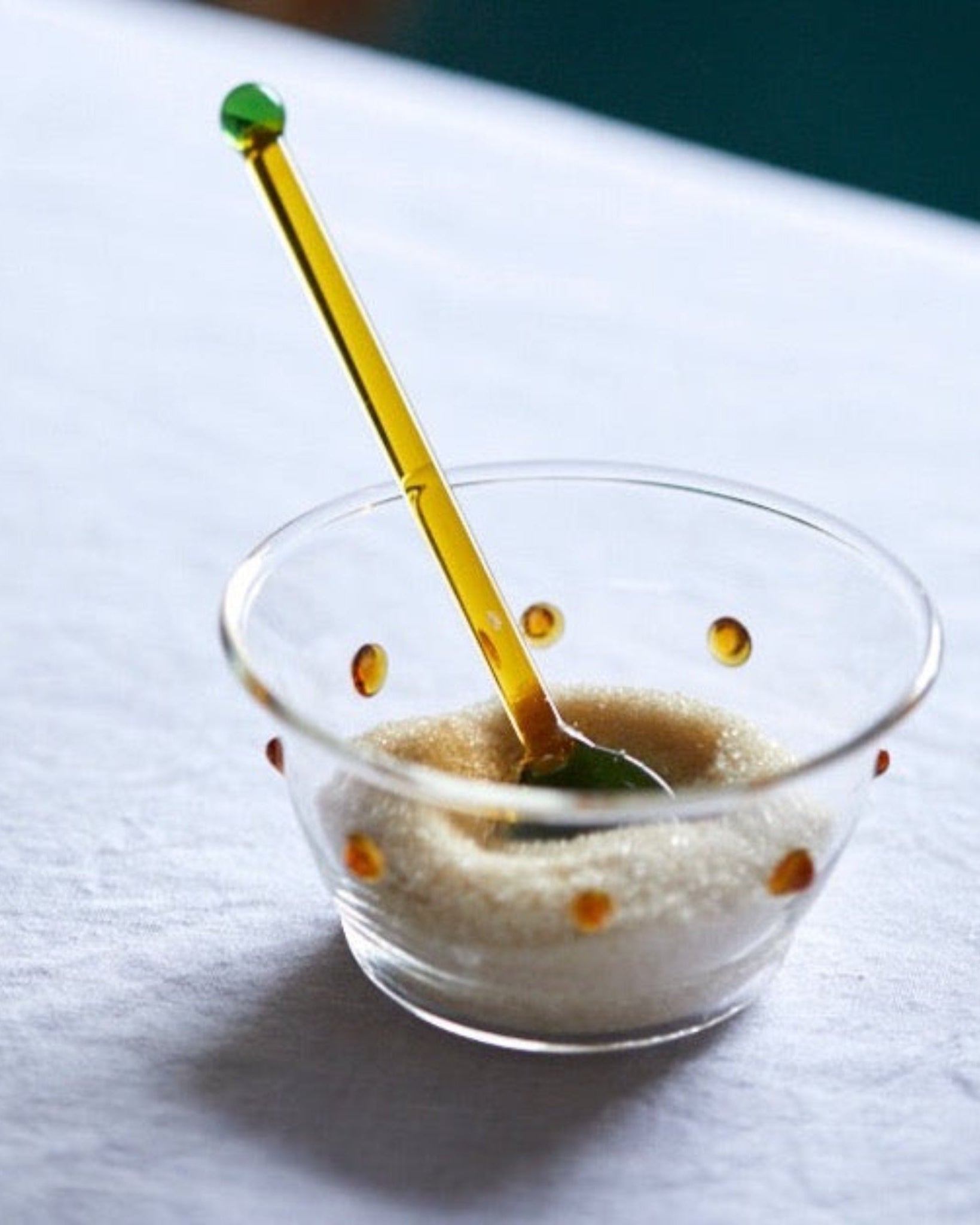 Coloured Glass Spoons Desert Spoons Ice Cream Spoon Salt Spoon Issy Granger Amber Glass