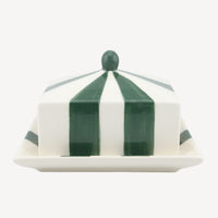 Circus Stripe Butter Dish - Green