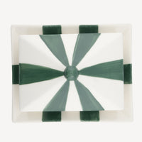 Circus Stripe Butter Dish - Green