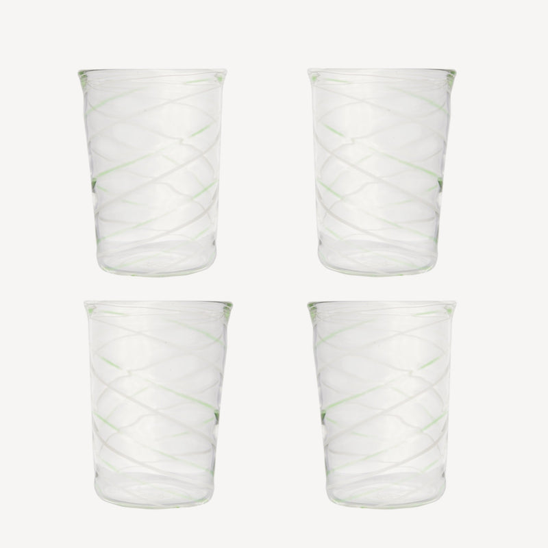 Green Swirl Tumbler - Set of Four