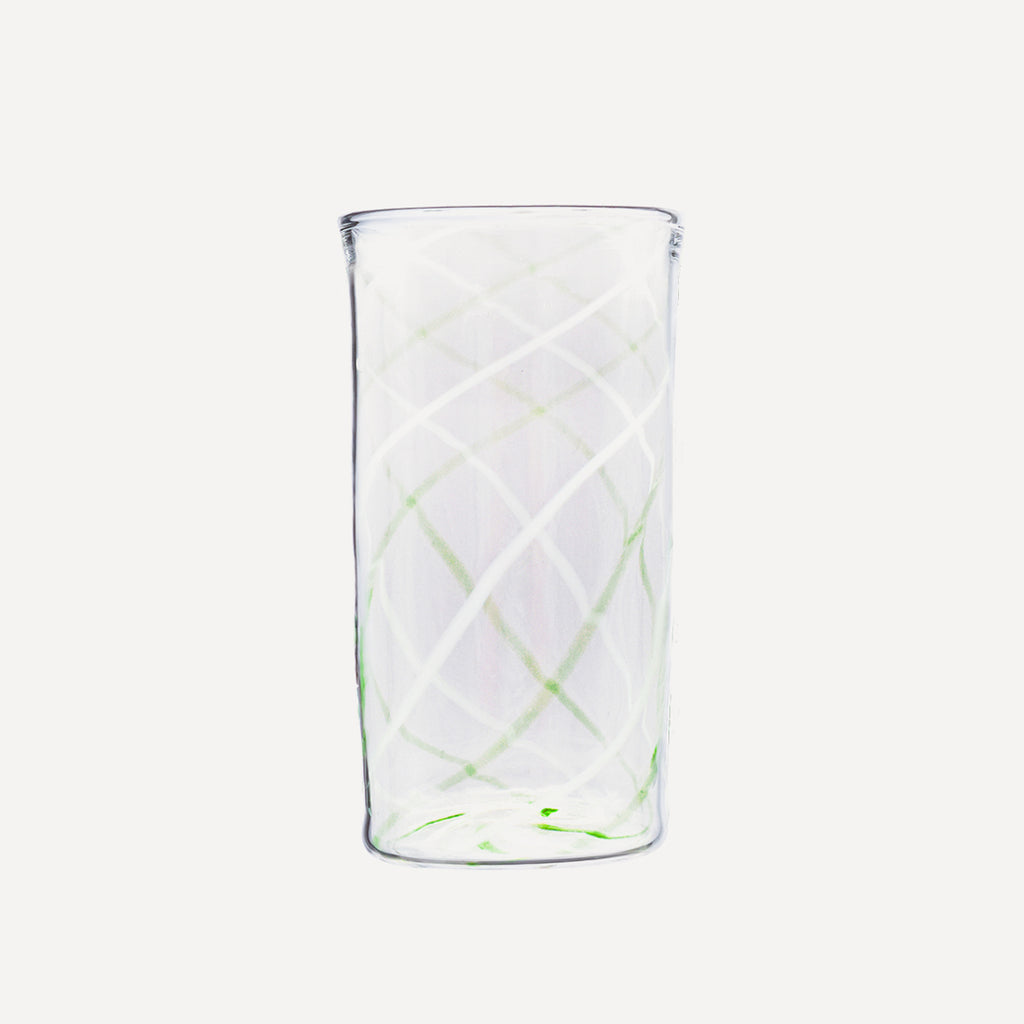 Issy Granger Green and White Swirl Highball Cocktail Glass