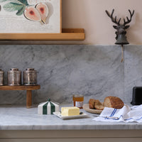 Circus Stripe Butter Dish - Green