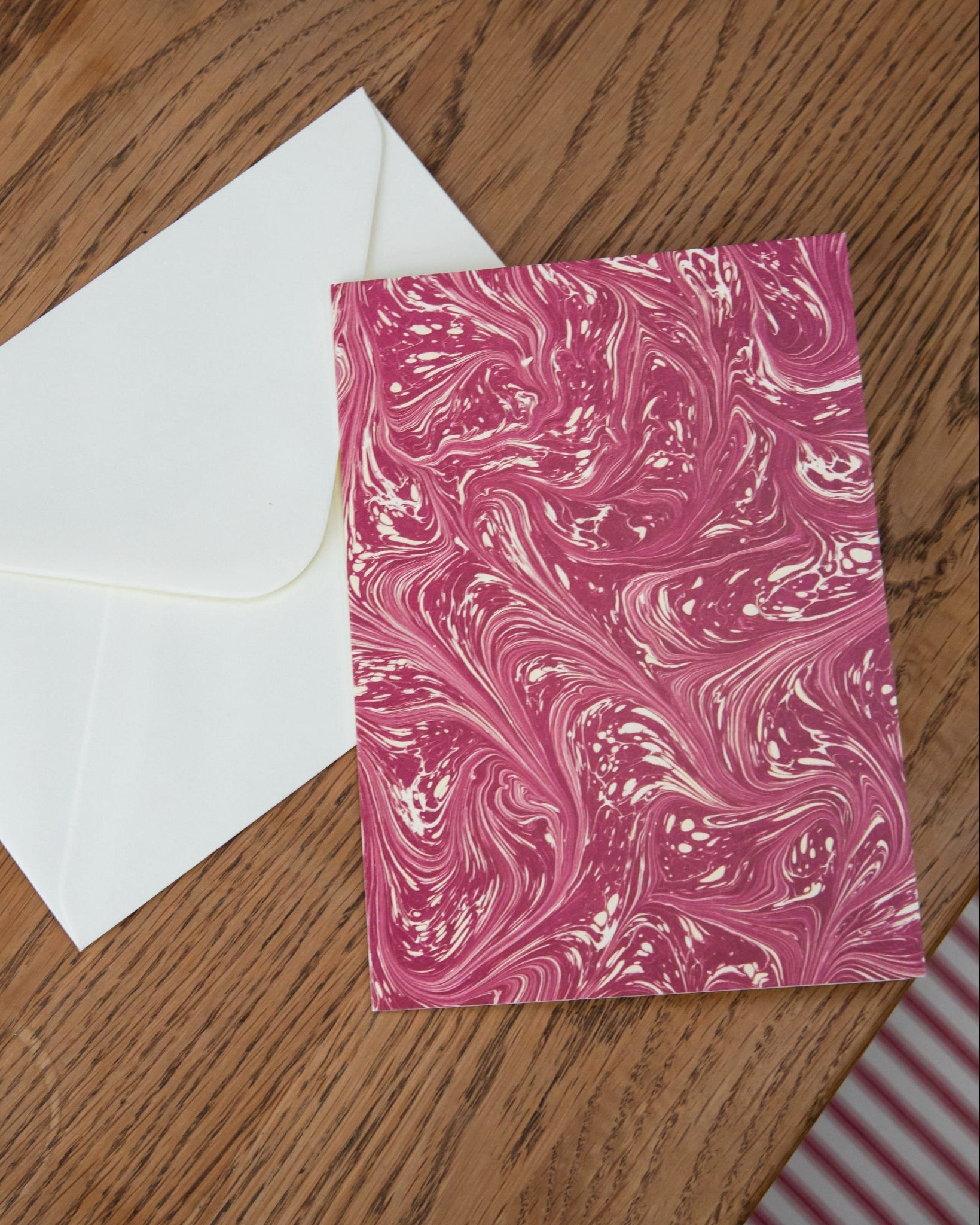 Marbled Greetings Card Red