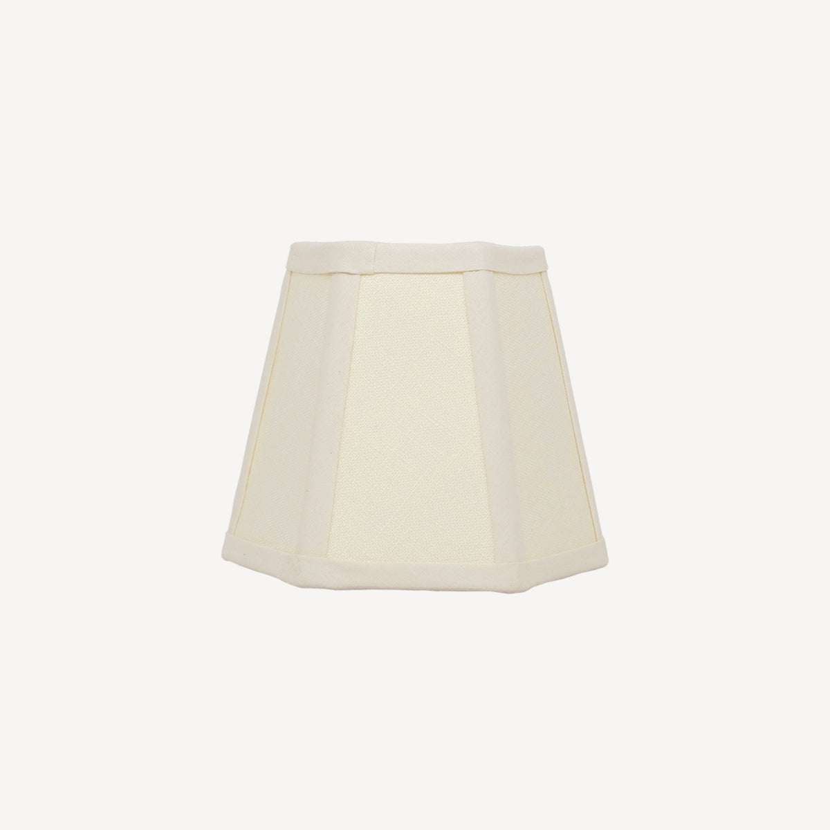 Hexagon Linen Lampshade, Cream Trim - Candle Shade