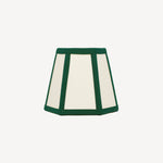 Hexagon Linen Lampshade, Green Trim - Candle Shade