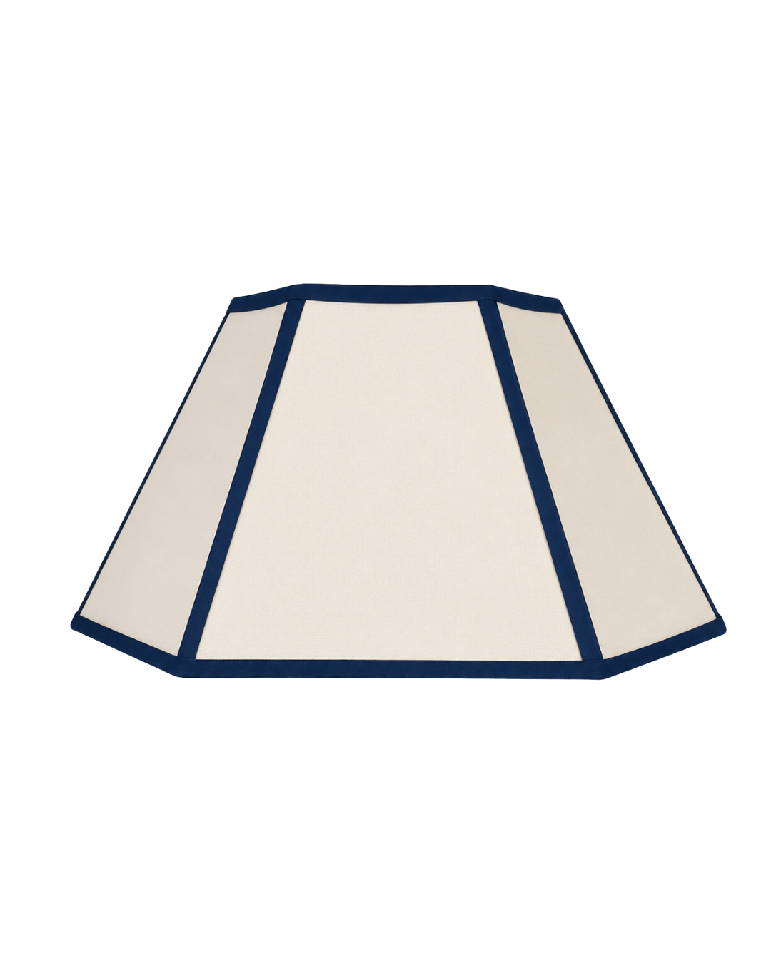 Hexagon Lampshade, Navy Trim - Medium