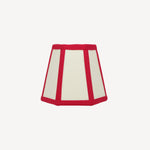 Hexagon Linen Lampshade, Red Trim - Candle Shade