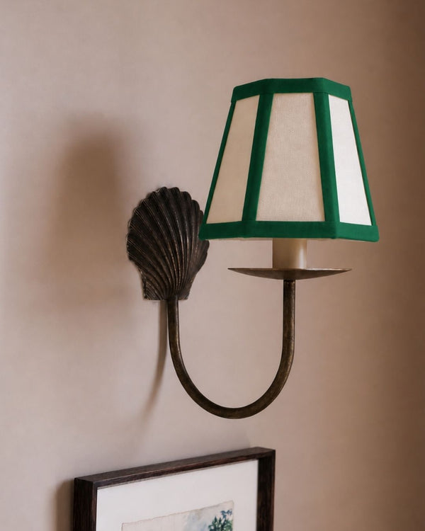 Hexagon Green Trim Candle Clip Lampshade Issy Granger 