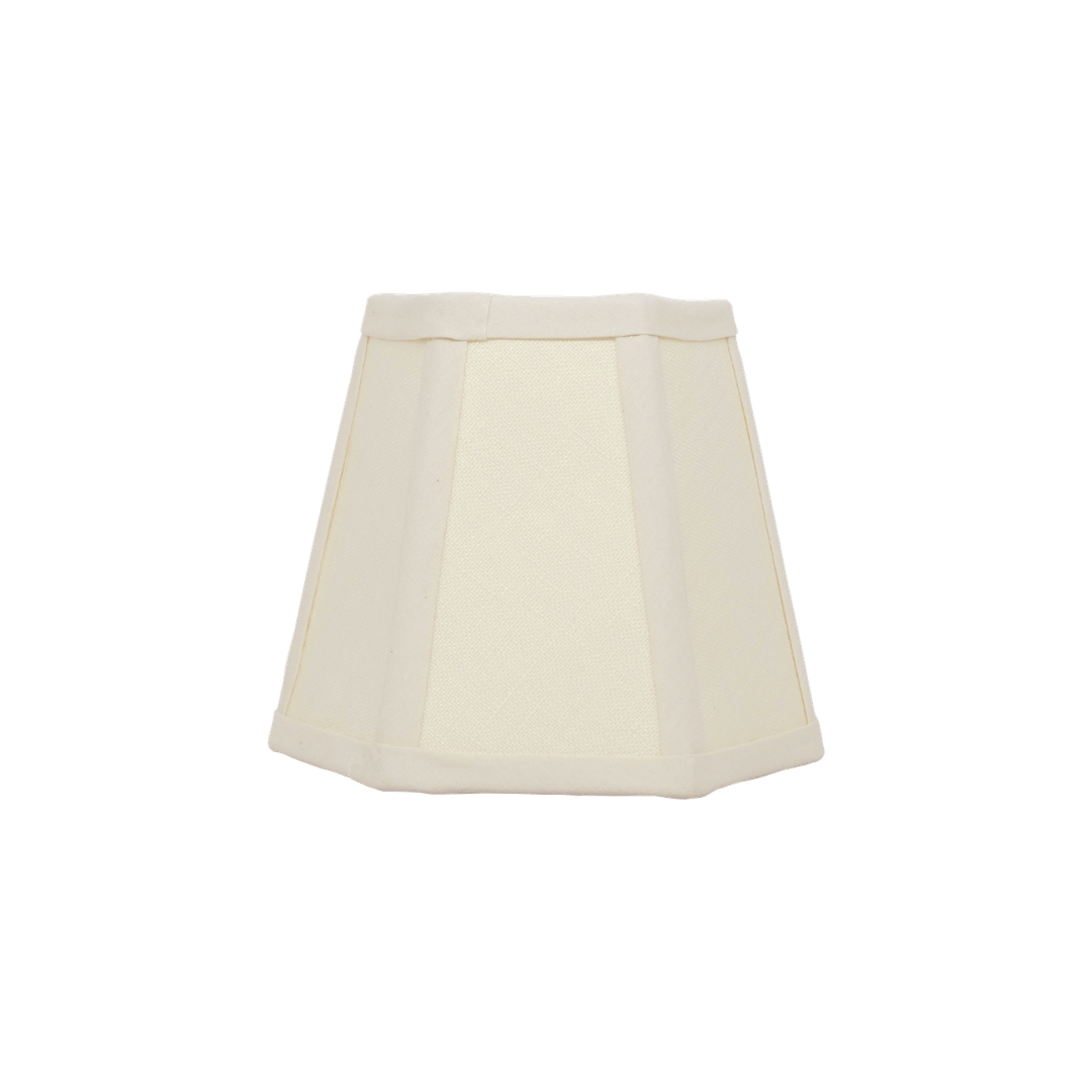 Hexagon Linen Lampshade Cream Trim Candle Clip Shade Issy Granger 