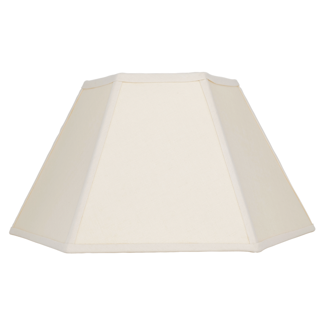 Hexagon Linen Lampshade Cream Trim Large