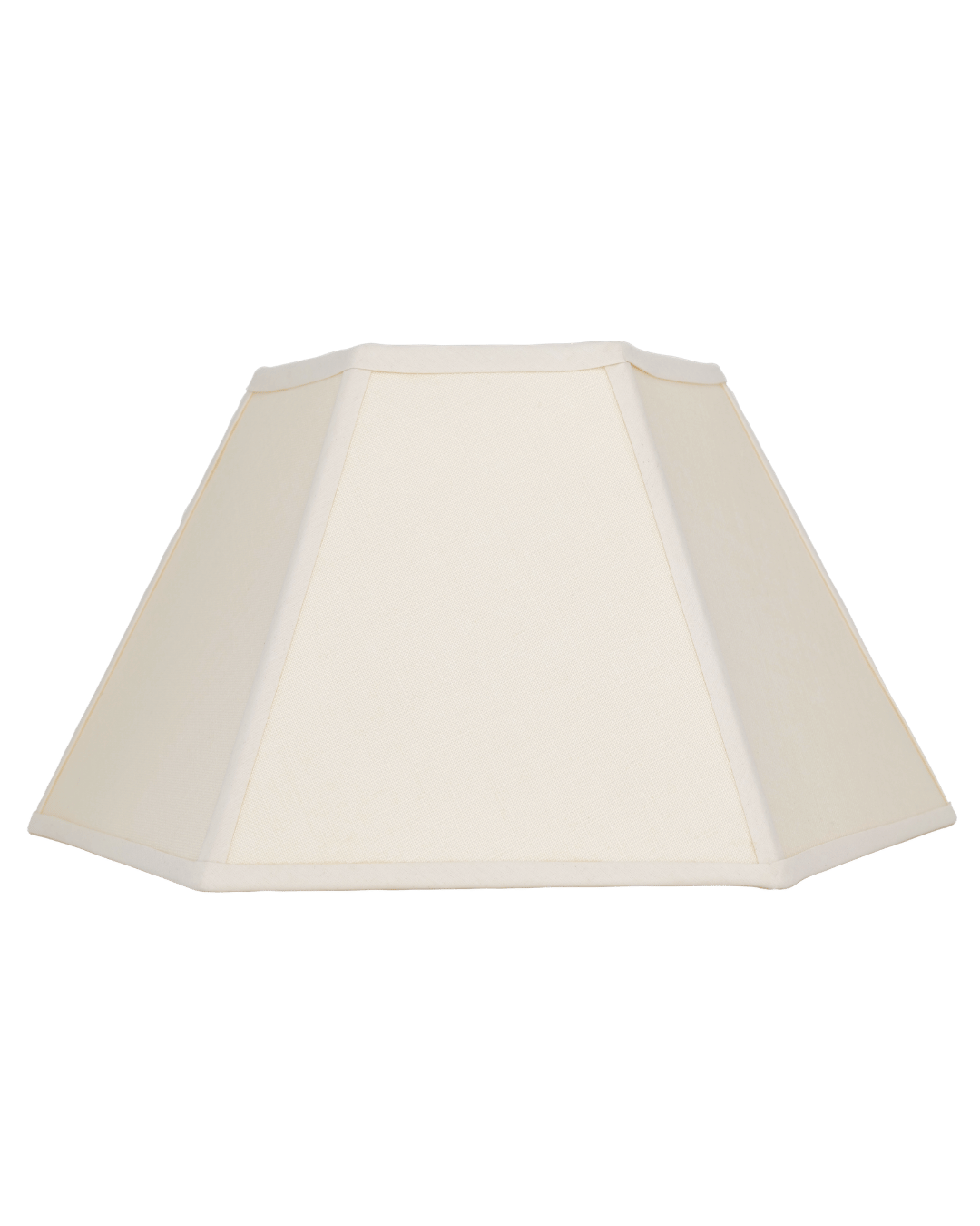 Hexagon Linen Lampshade Cream Trim Large