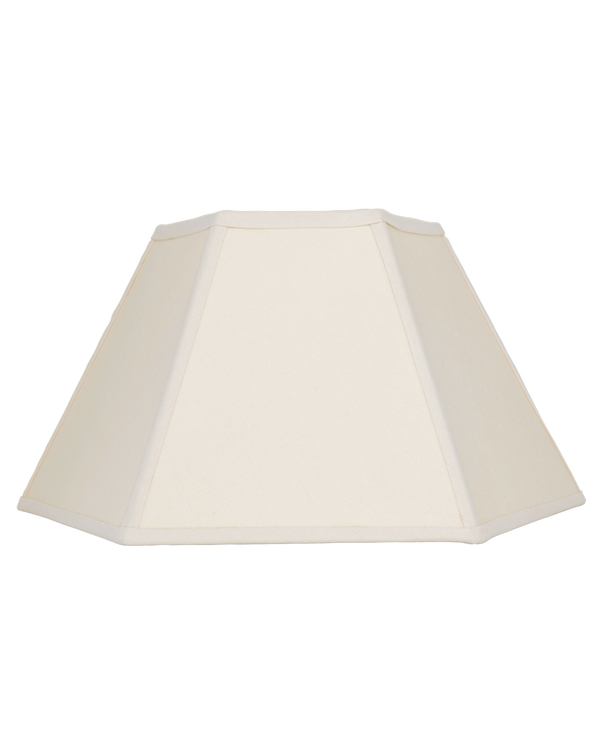Hexagon Linen Lampshade Cream Trim Large