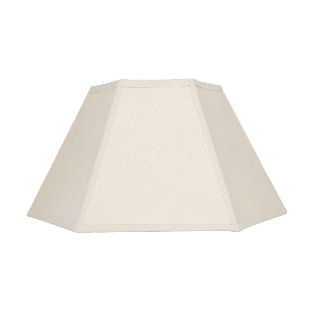 Hexagon Linen Lampshade Cream Trim Medium 