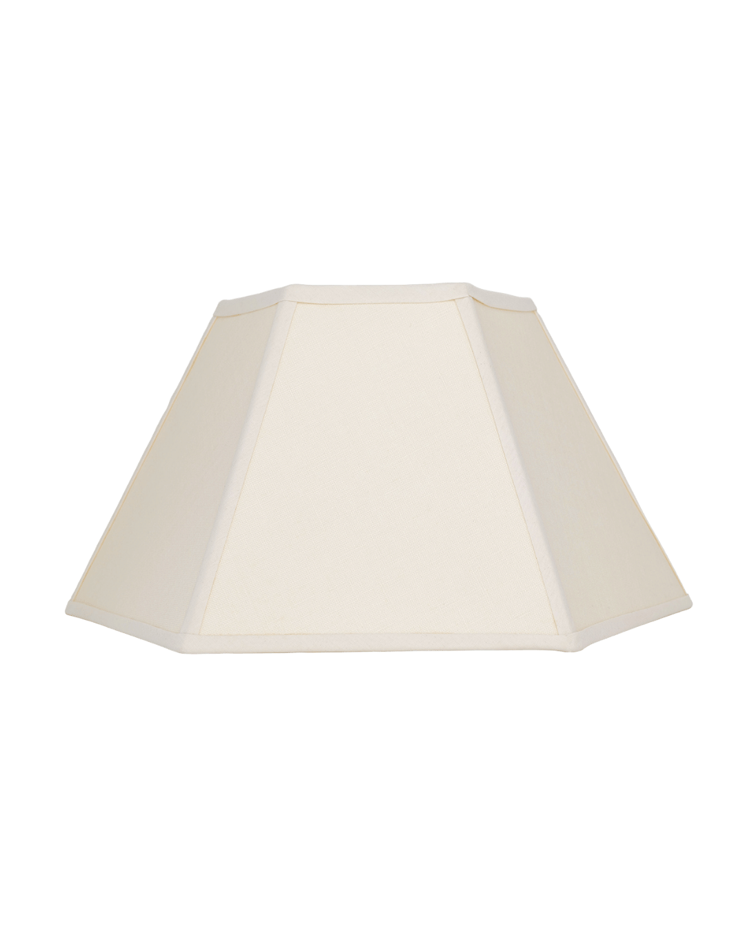 Hexagon Linen Lampshade Cream Trim Medium 