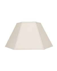 Hexagon Linen Lampshade Cream Trim Medium 