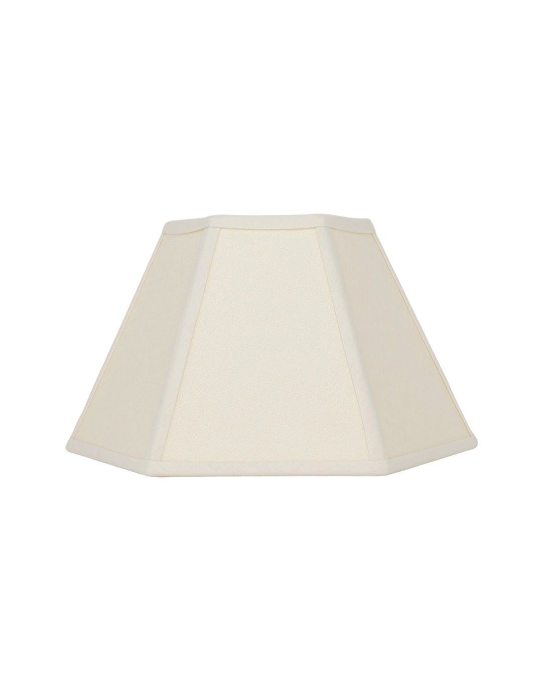 Hexagon Linen Lampshade Cream Trim Small 