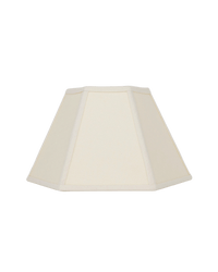 Hexagon Linen Lampshade Cream Trim Small 