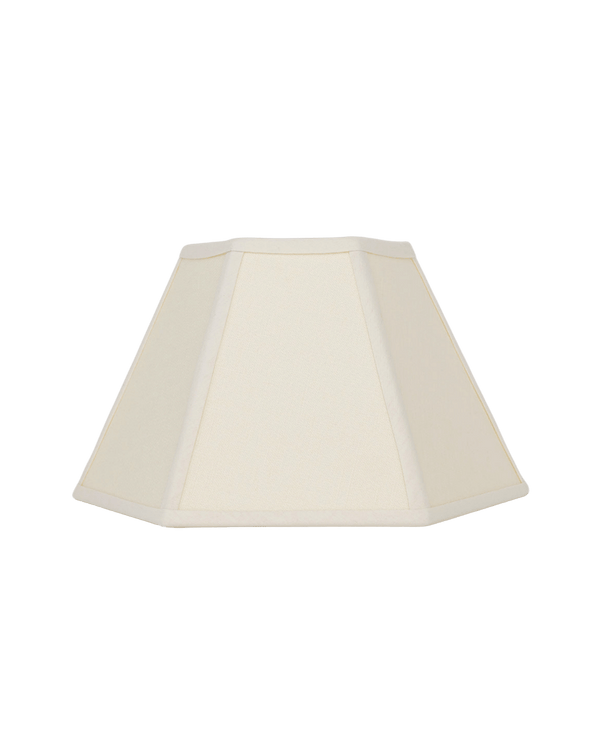Hexagon Linen Lampshade Cream Trim Small 