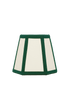 Hexagon Linen Lampshade Green Trim Candle Clip Shade Issy Granger 