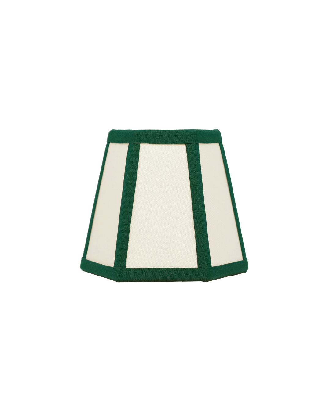 Hexagon Linen Lampshade Green Trim Candle Clip Shade Issy Granger 