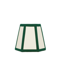 Hexagon Linen Lampshade Green Trim Candle Clip Shade Issy Granger 