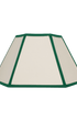 Hexagon Linen Lampshade Green Trim Large