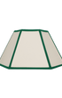 Hexagon Linen Lampshade Green Trim Medium 